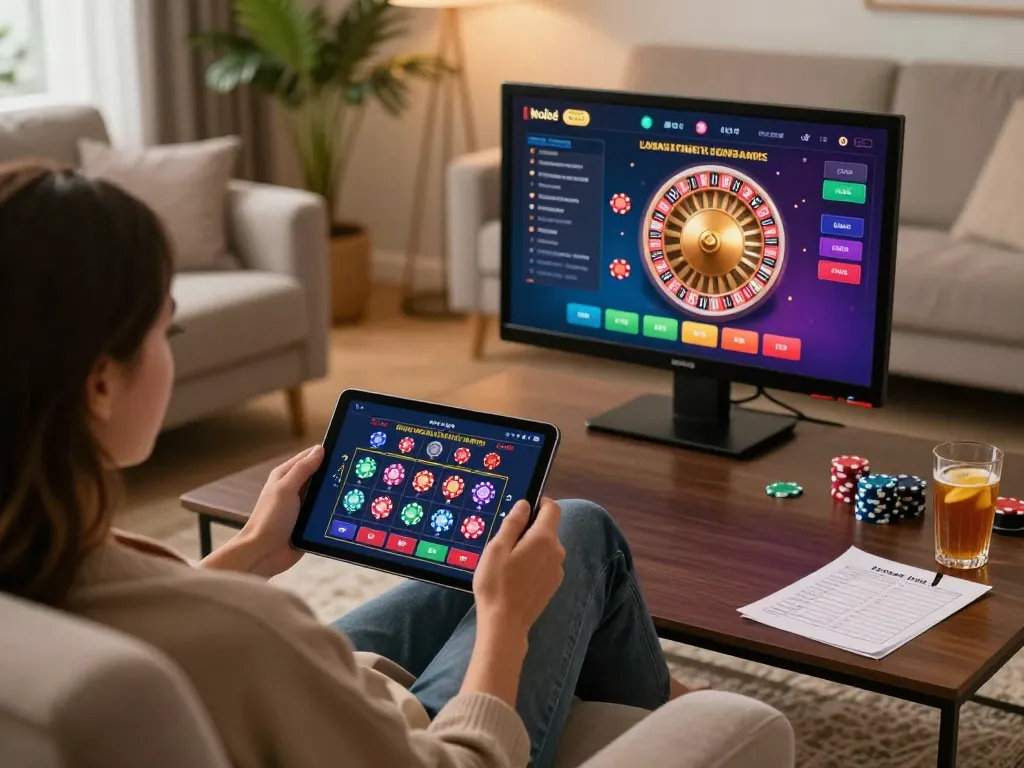 Engaging with live dealer games at home with 88 aa betting interface on a tablet