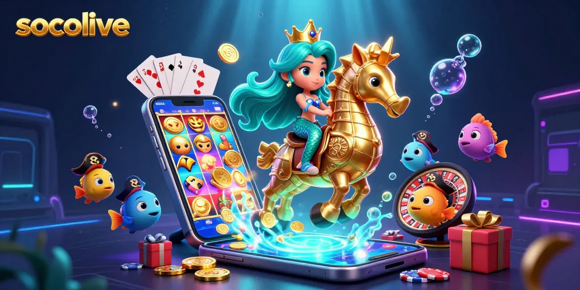 Socolive offers high-quality live sports streaming, featuring colorful slot games and interactive gaming elements.