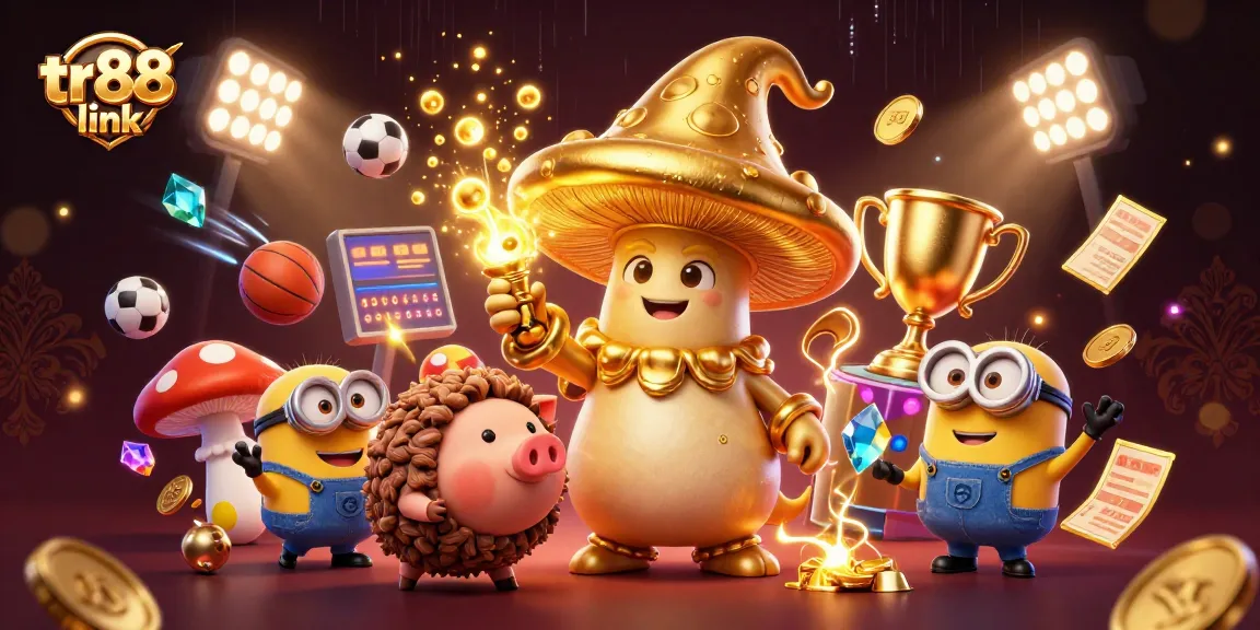 Bet on your luck with the tr88 link featuring a dynamic 3D casino scene and treasure elements.
