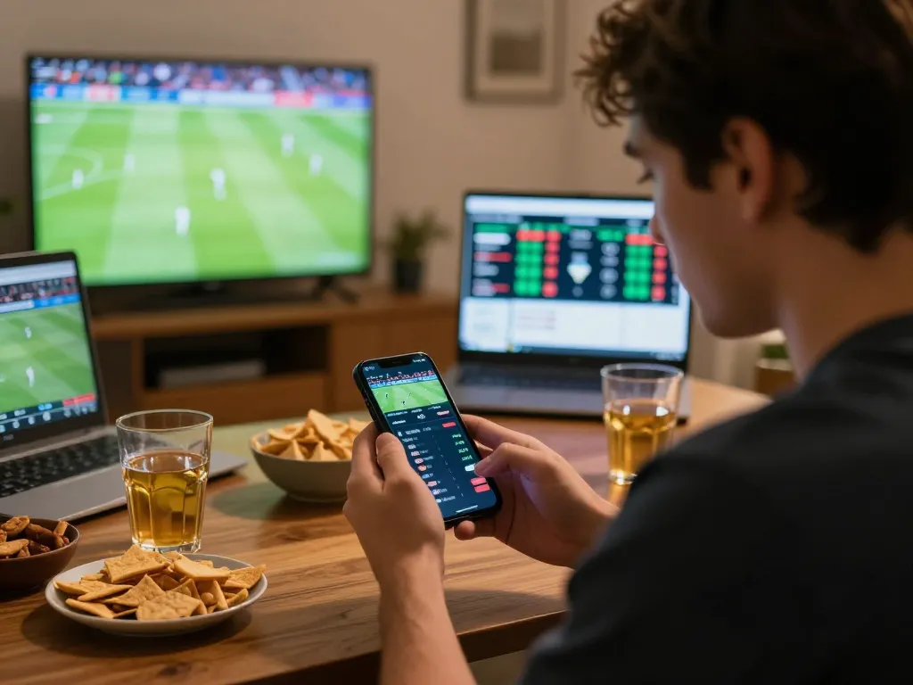 Taking strategic bets on sports using smartphone for tin soi kèo analysis during live game