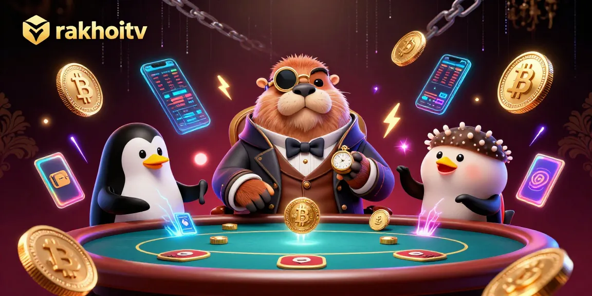 Experience engaging poker action at Rakhoi TV featuring a cartoon walrus and penguin dealer.