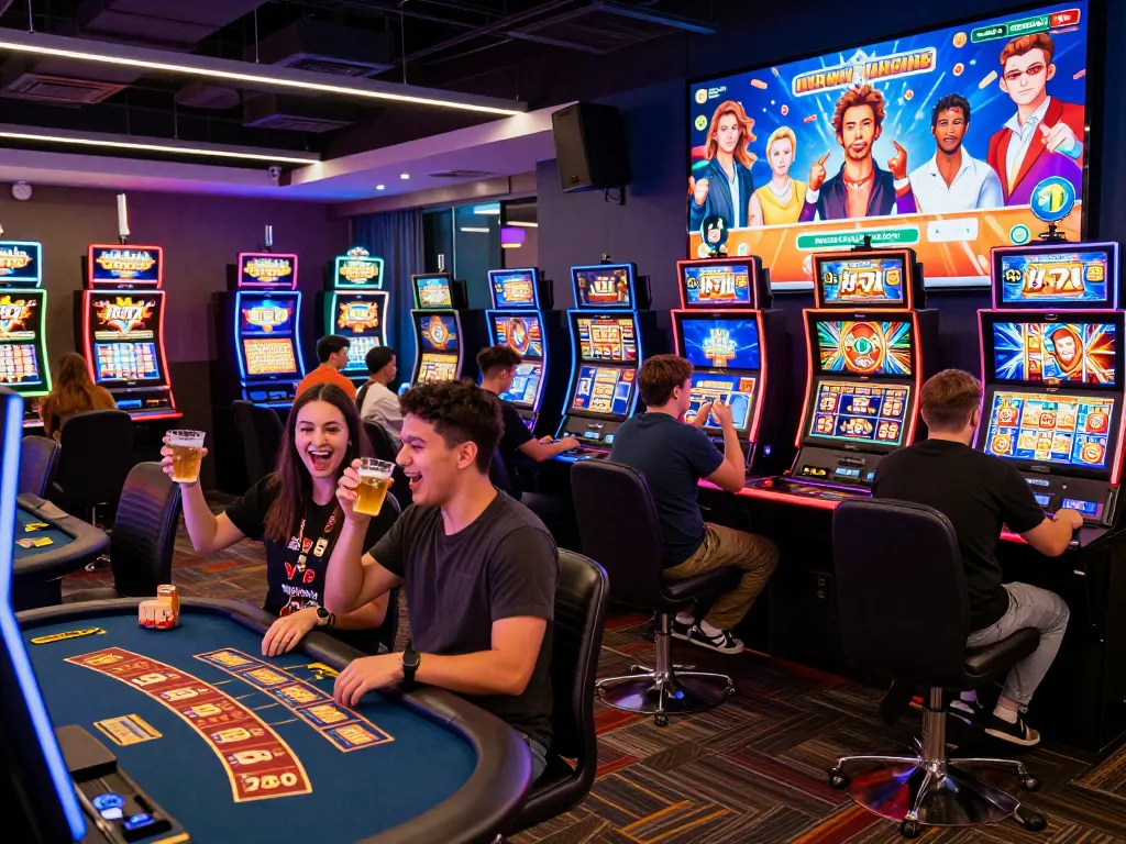 Exciting Go99 online casino gaming scene with players enjoying vibrant gaming atmosphere.