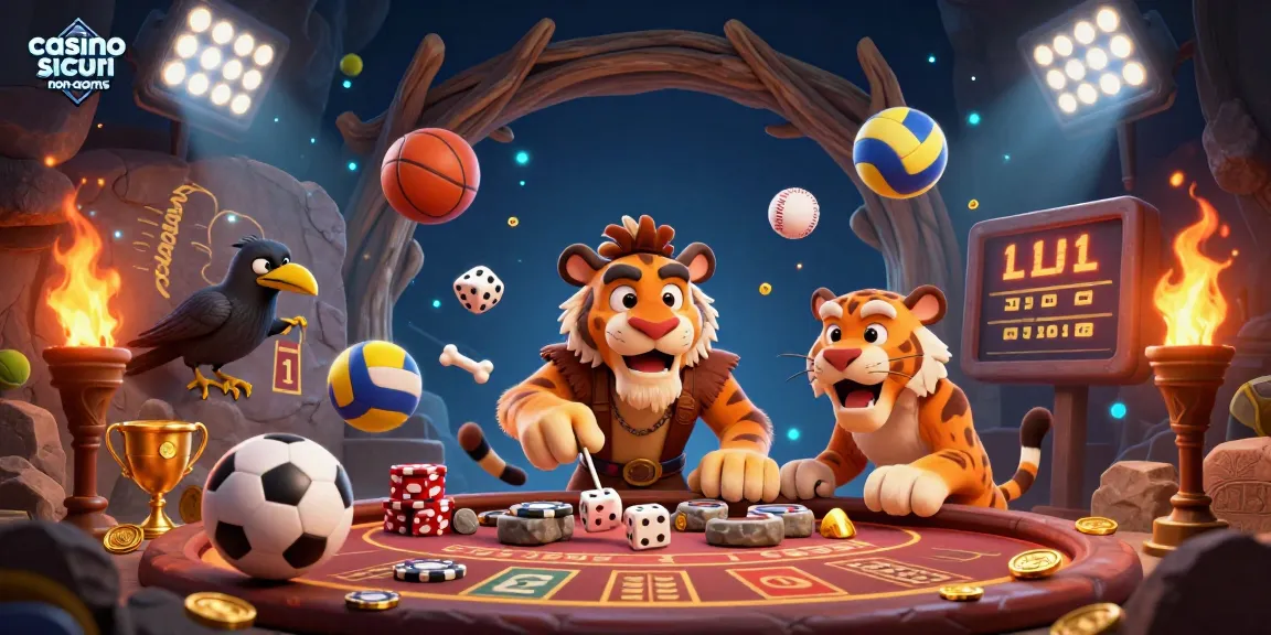 Experience exciting gameplay at casino sicuri non aams with cartoon characters in a vibrant illustration.