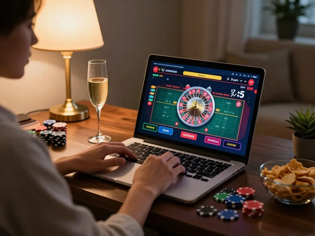 Engaged player using 23 win online casino for live roulette with vibrant interface.