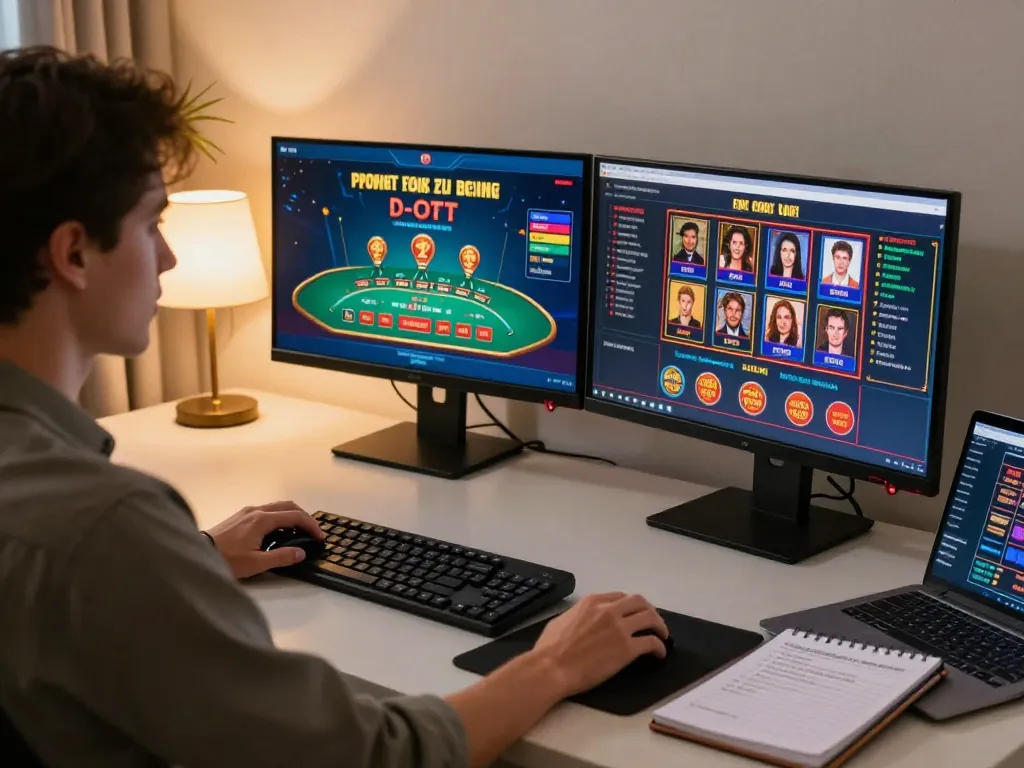 Engaging in online gaming activities at lc88 with multiple casino games displayed on screens.