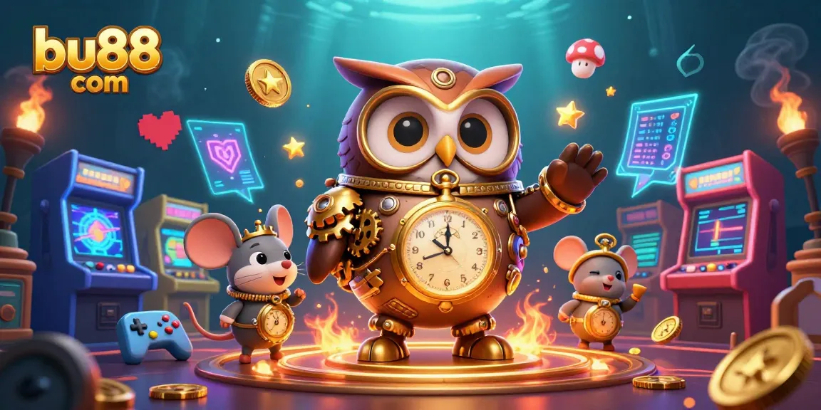 Engage with vibrant gameplay at bu88 com featuring 3D cartoon characters and casino elements.