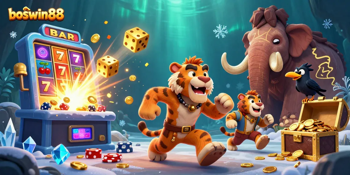 Jelajahi keseruan boswin88 dengan slot jackpot dan simbol BAR yang mengagumkan dalam ilustrasi menarik ini.