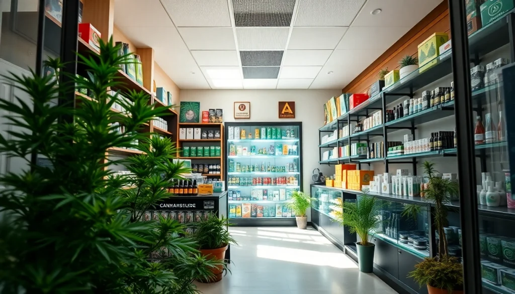 Asociación de tiendas de cannabis Lloret de Mar mostrando un interior de tienda acogedor y productos variados.