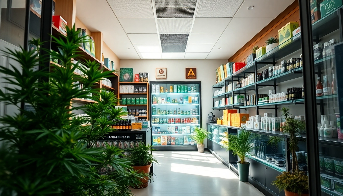 Asociación de tiendas de cannabis Lloret de Mar mostrando un interior de tienda acogedor y productos variados.