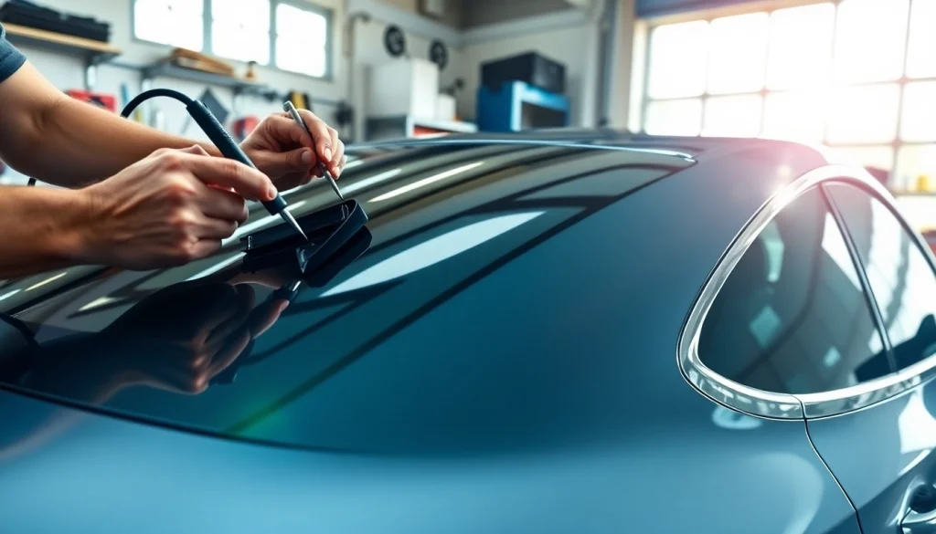 Enhancing visibility with ceramic window tint application on a modern vehicle.