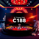 A vibrant gaming interface showcasing the excitement of trang chủ c168 with roulette wheels and poker chips.